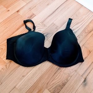 Paramour black bra size 42D, semi sheer paneling in the back